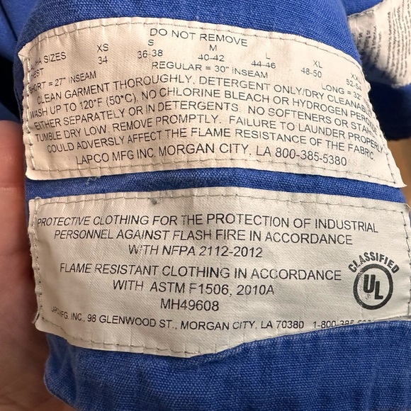 LAPCO FR Men’s Fire Resistant Button Down Shirt Size XXL Blue - Picture 3 of 8